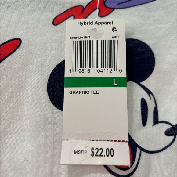 Women’s Disney Mickey Mouse Graphic White T-Shirt Size Large NWT - Picture 4 of 4